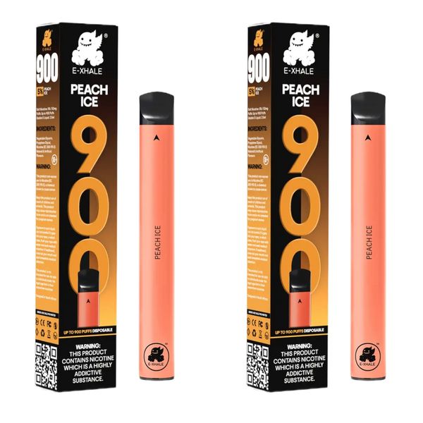 E-Xhale 900 Puffs Disposable Vapes - Peach Ice (Pack of 5)