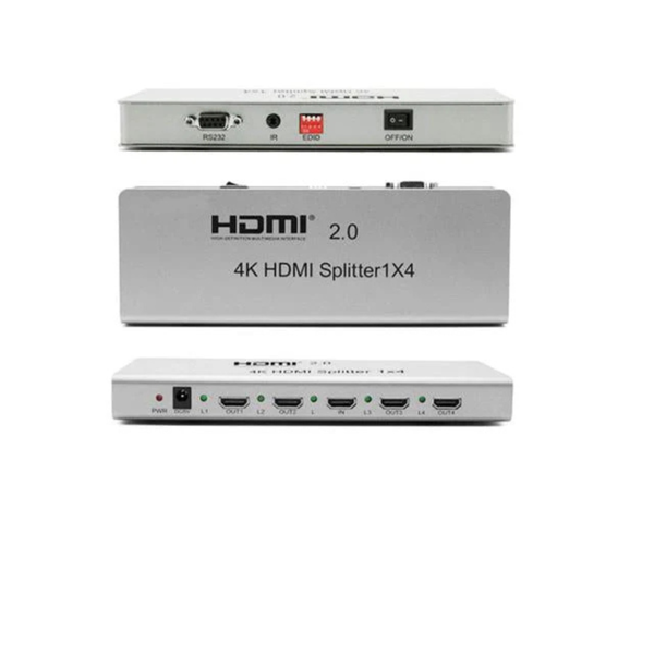 HDMI SPLITTER PST-V2.0 4K104EDID - 4-Port 4K HDMI Splitter with IR &amp; EDID