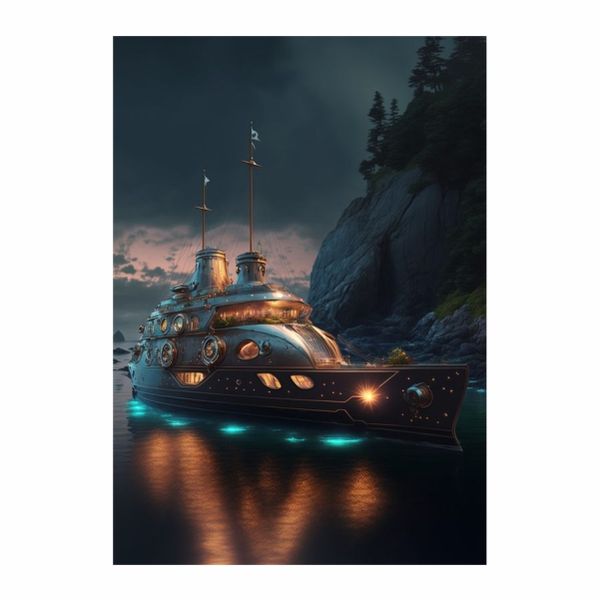 Futuristic Yacht Poster - A1