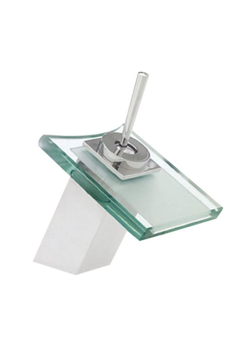 Exel Chrome Glass Basin Faucet / Mixer - Square