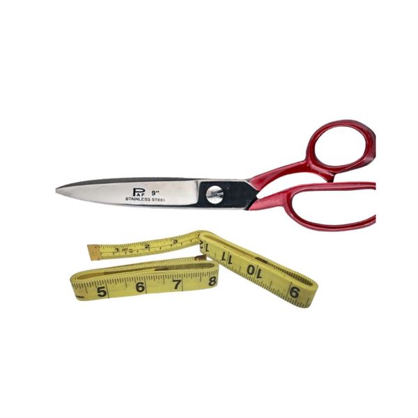 SourceDirect - Tailor Scissors 9" (225mm) with Yellow Tailoring Tape 150cm