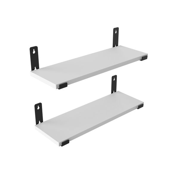 Wall Decor Wood Floating 2 Shelf, Metal Bracket for Gym, Kitchen, Bathroom
