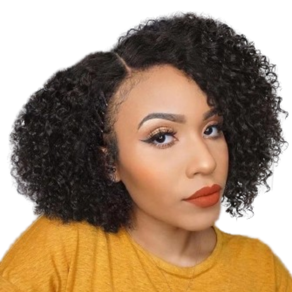 Kinky Curly Brazilian Hair Wig With Lace Closure.