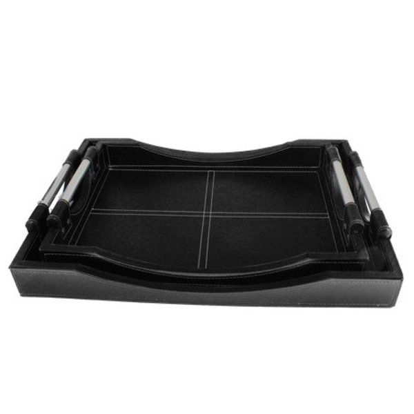 Royal Homeware Twin Leather Tray Set