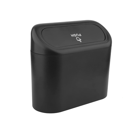 Mini Car Accessories Dustbin Organizer Trash Can - Black Image