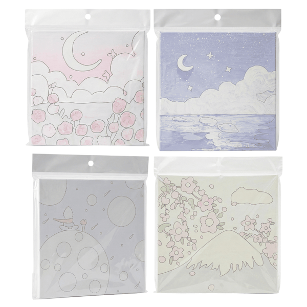 4pcs Moon 20cm Texture Painting Bundle