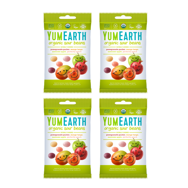 YumEarth Organic Sour Beans 50g - Pack of 4