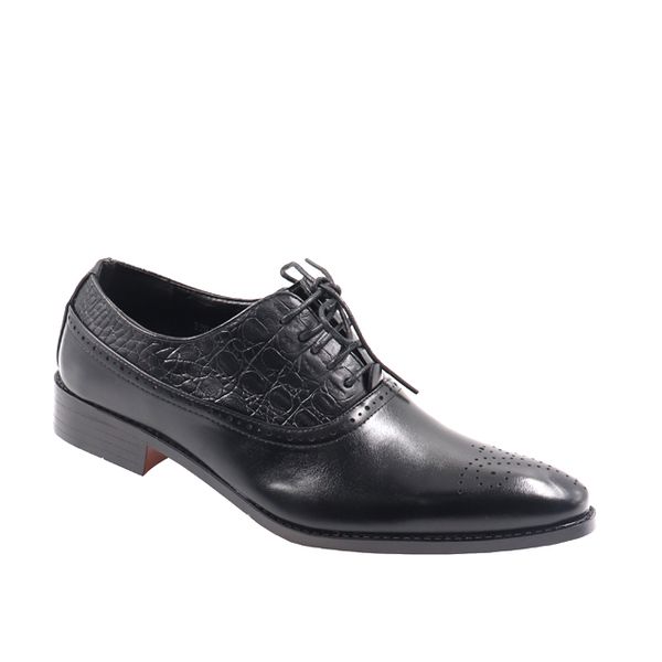 Mens Lace Up Formal Shoe Brogue Detail