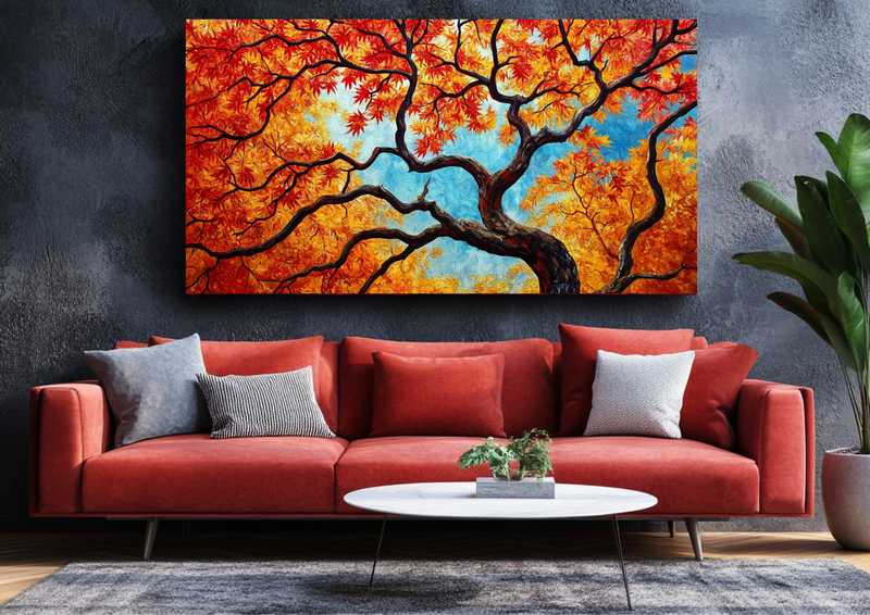 Canvas Wall Art - Vibrant Maple Leaves - BX0328