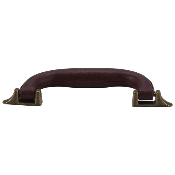 Brown Leather Box Luggage Toolbox Trolley Case Handle