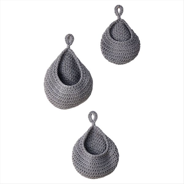 Wall Hanging Fruit Baskets for Kitchen 3 Pack Woven Produce Holder Vegetabl