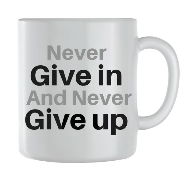 Never Coffee Mugs for Men Women Motivational Saying Graphic Cup Present 213