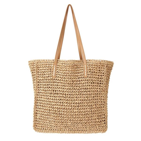 Square Crochet Bag with PU Handles