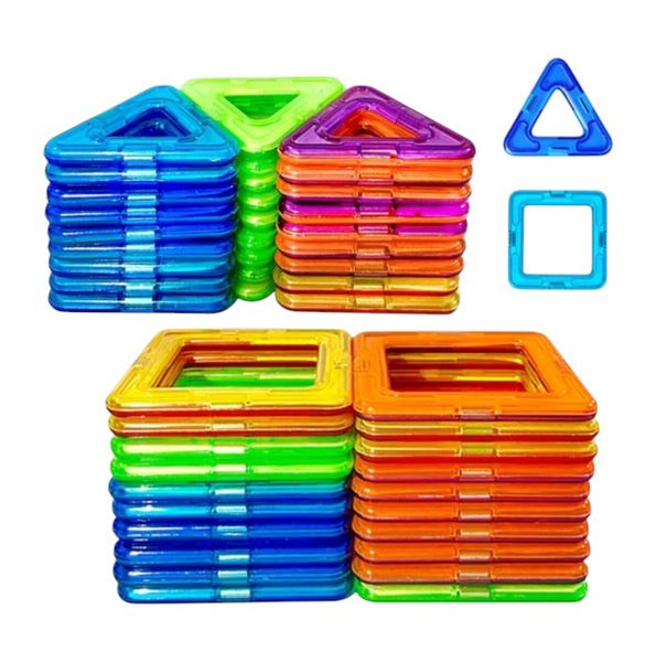 50-Piece Magnetic Building Tiles With STEM Learning Benefits - Multicolor