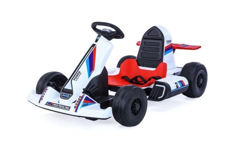 Electric Go-Kart with Adjustable Seat &amp; Lights - 12V Ride-On Car for Kids