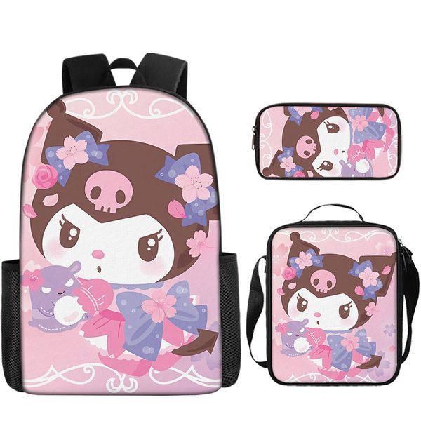 3-Piece Backpack for Kids - School Bag, Lunch Box &amp; Pencil Case SpongeBob