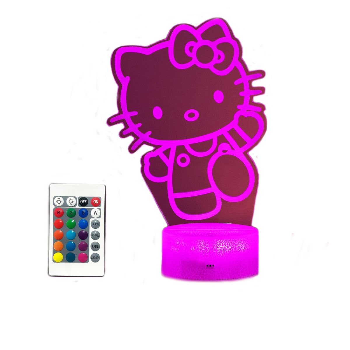 Cat Night Light Cute 16 Color Change Decor Kitty Lamp with Remote Dim Time