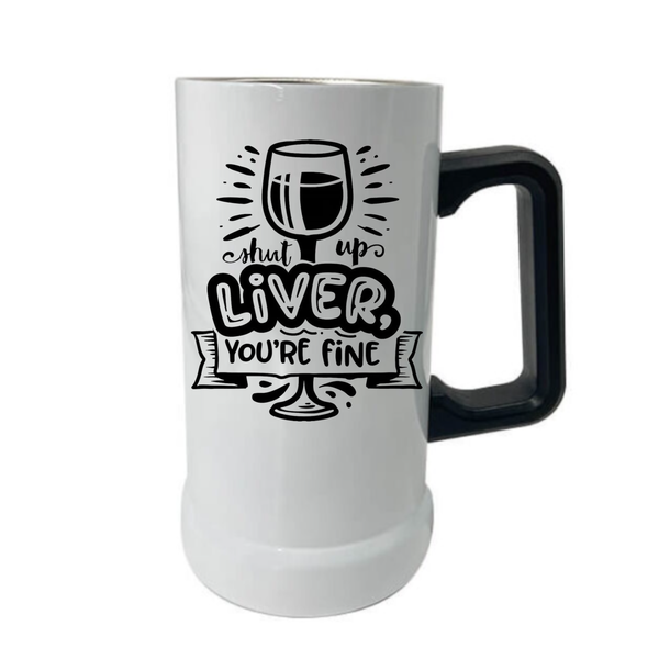 Liver - Sublimated Double Wall Stainless steel 750ml Beer Mug
