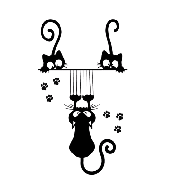 Black Vinyl 55 x 95 cm Cat Lover Wall Art