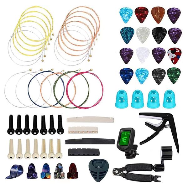 65Piece Guitar Accessories Kit Acoustic Changing Tool for Players Beginners