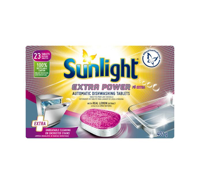 Sunlight Extra Power Automatic Dishwasher Tablets (1 X 23's) 408g