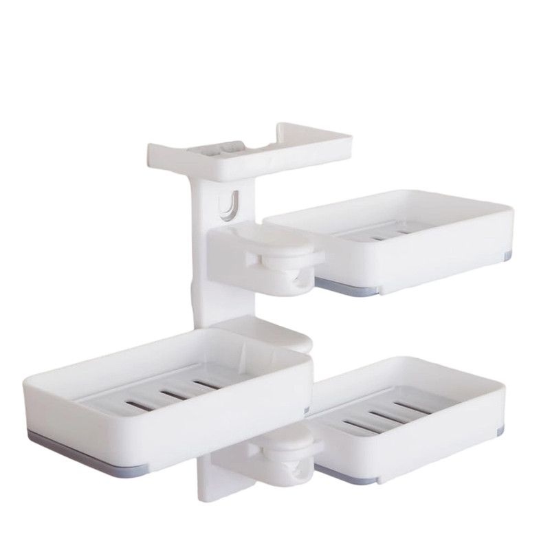 Soap Box,3 Piece Holeless Soap Dispenser, Punch-Free Installation Storage Case