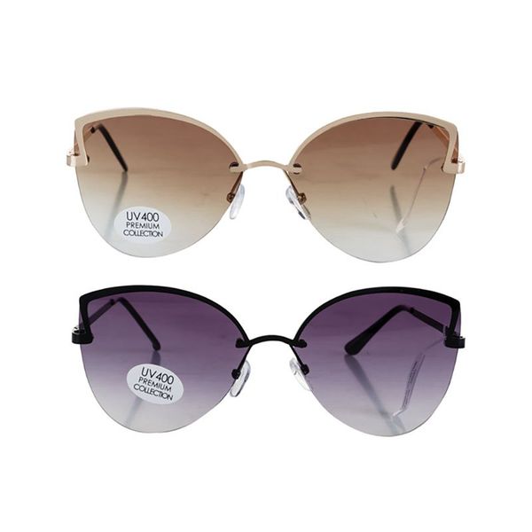 Bulk Pack x 2 Sunglass Premium ladies Metal Cateye