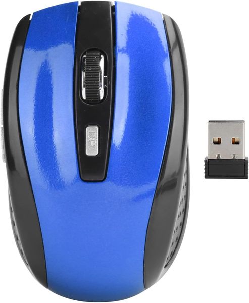 2.4G Ergonomic Optical Wireless Mouse with USB Mini Receiver (Blue)