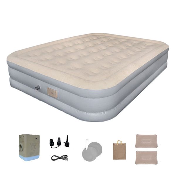 Inflatable Airbed Air Mattress PVC with 2 Inflatable Pillows Camping &amp; Home