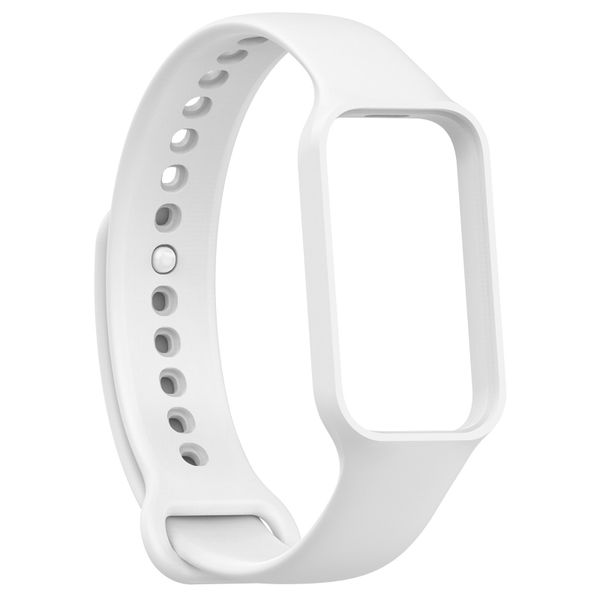 Silicone Strap compatible with Xiaomi Smart Band 8 Active-White