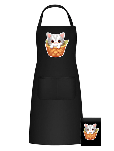 Kitten Cat 2 Kawaii Sticker Theme Aprons Birthday Christmas Gift 502