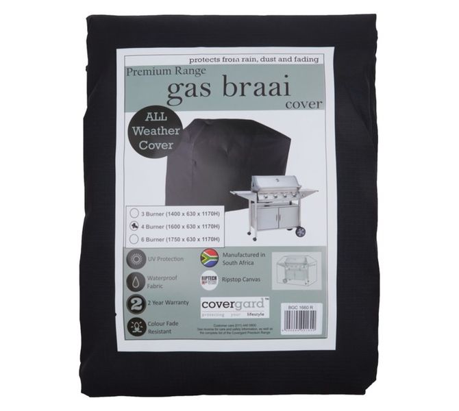 4 Burner Gas Braai Cover Black
