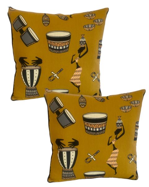 Scatter Cushion Cover - African Print - Ethnic Drum01