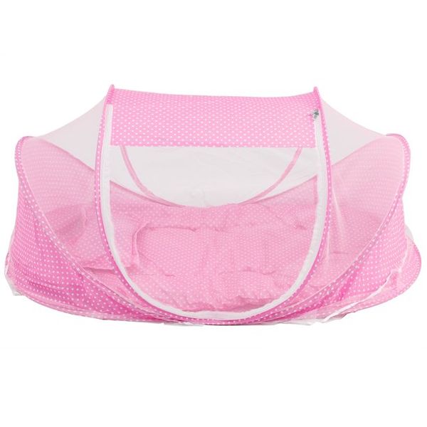 Baby Foldable Travel Anti-Mosquito Net Bed- Pink