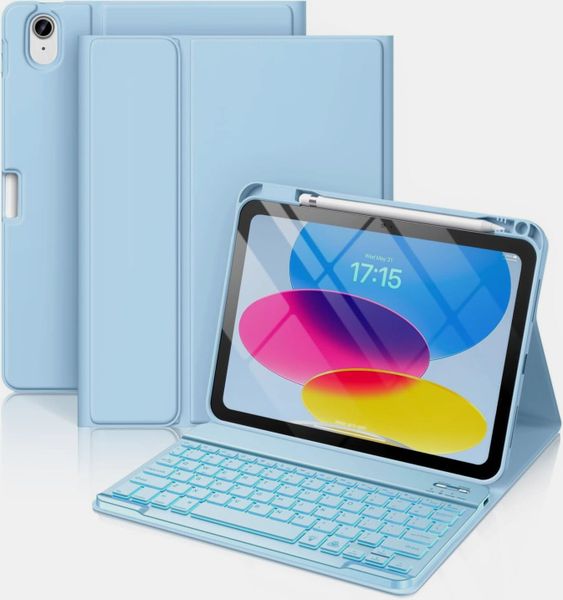 Compatible with iPad A16 11th/10th Case with Backlit Keyboard Mouse