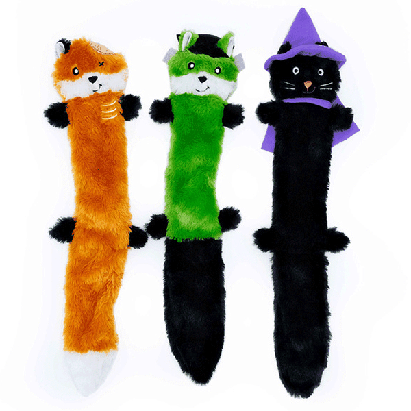 ZippyPaws Skinny Peltz Squeaky Dog Toy - Halloween Collection (Large)