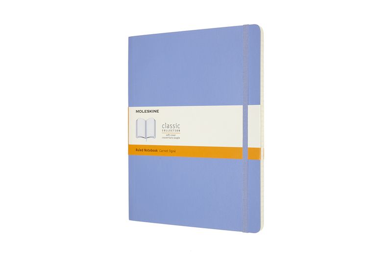 Moleskine Classic Notebook, Extra Large, Ruled, Hydrangea Blue, Soft Cover (7.5 X 9.75)