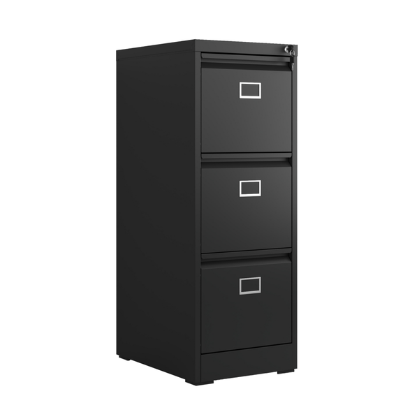 Steel Big Size Vertical 3 Drawer Filing Cabinet Swan Handle With Card Slot
