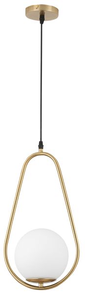 Bright Star Lighting Brushed Brass Teardrop Pendant with Opal Glass PEN152