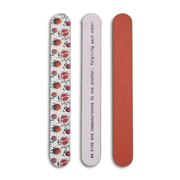 Nail File - Kind and Compassionate Pink, Peach &amp; Pomegranate Pattern - 3 Set