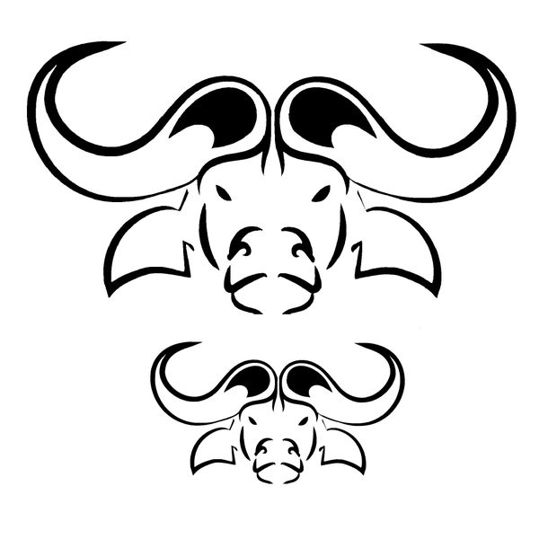 Vinyl Car Stickers - Buffalo Head Set