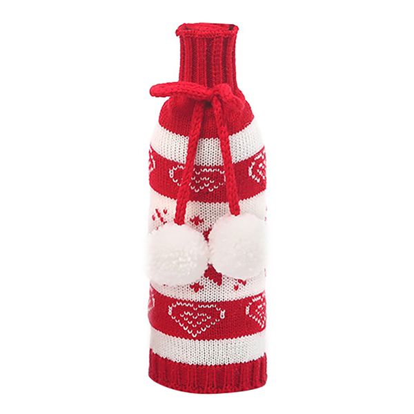 Cute Christmas Cover Knitted Wine Bottle Sweater for Holiday Party, A