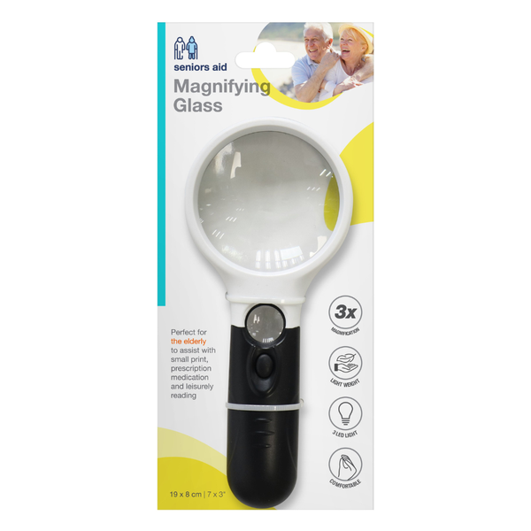Magnifing Glass with 3 LED Lights - Lightweight for Elderly &amp; Reading