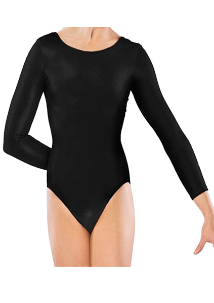 Long-Sleeved Black Leotard
