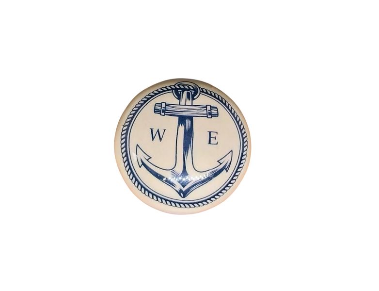 Coastal Nautical Ceramic Drawer/Cabinet Knobs - 6 Piece
