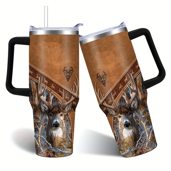 Rural Deer Forest 304 Stainless Steel Travel Mug