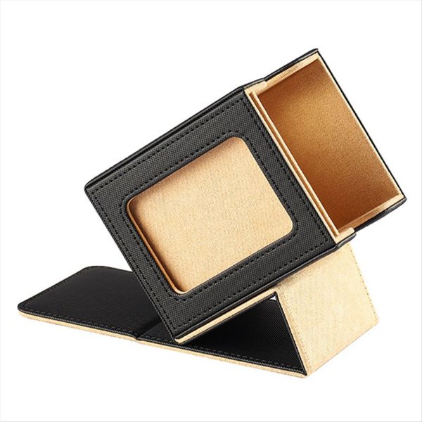 Card Storage Box for Trading Cards with Display Window Khaki