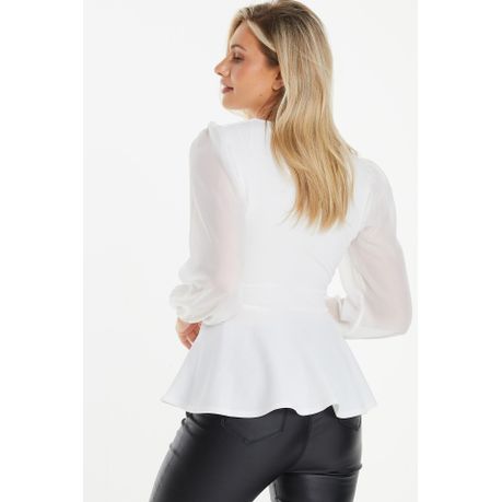 Quiz retailer white peplum