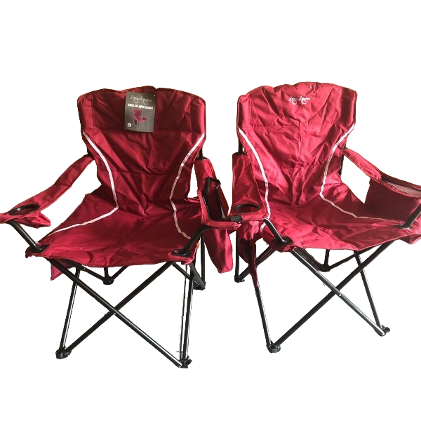 African Adventure - Cooler Arm Chair Maroon - 2 Camp Chairs