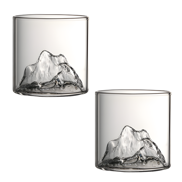 2PK-Whiskey Glasses Unique Exquisite Mount Cocktails Drinking Glass Set
